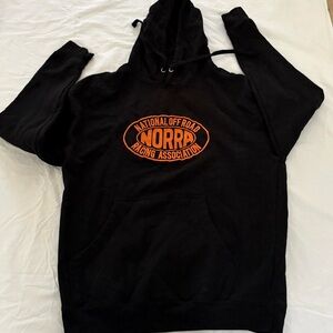 NORRA Logo Embroidered Patch Black Long Sleeve Hoodie